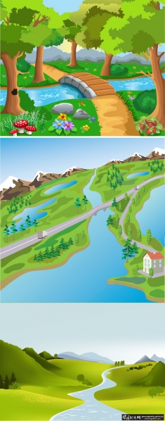 �ɰ��Ŀ�ͨ�羰�ز�,�ɰ�,��ͨ,�羰,����,С��,��ľ,ɭ��,ɽ���,����,�羰��ʸ���ز�